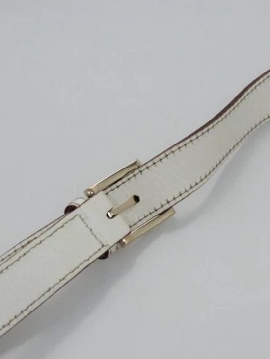 GUCCI GG Supreme Shoulder Bag PVC White Red gold 153244 Auth nb243 - Picture 7 of 16